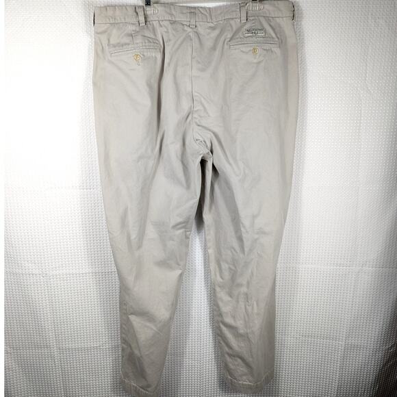 Polo Ralph Lauren Andrew Pants 40x32 Mens Pleated Khaki Cotton Chino Classic Fit - Picture 2 of 3